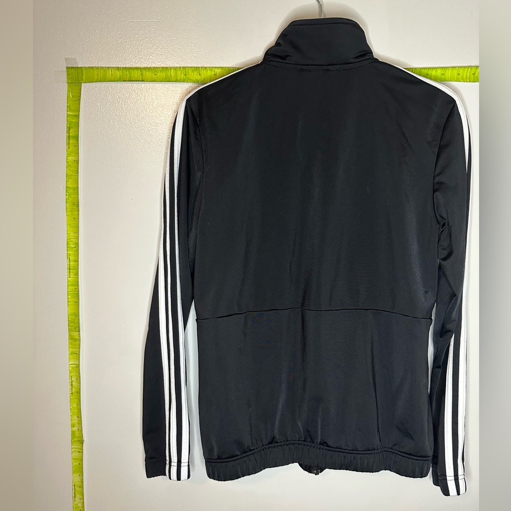 Adidas Men's Black Windbreaker with White Stripes - Picture 2 of 4